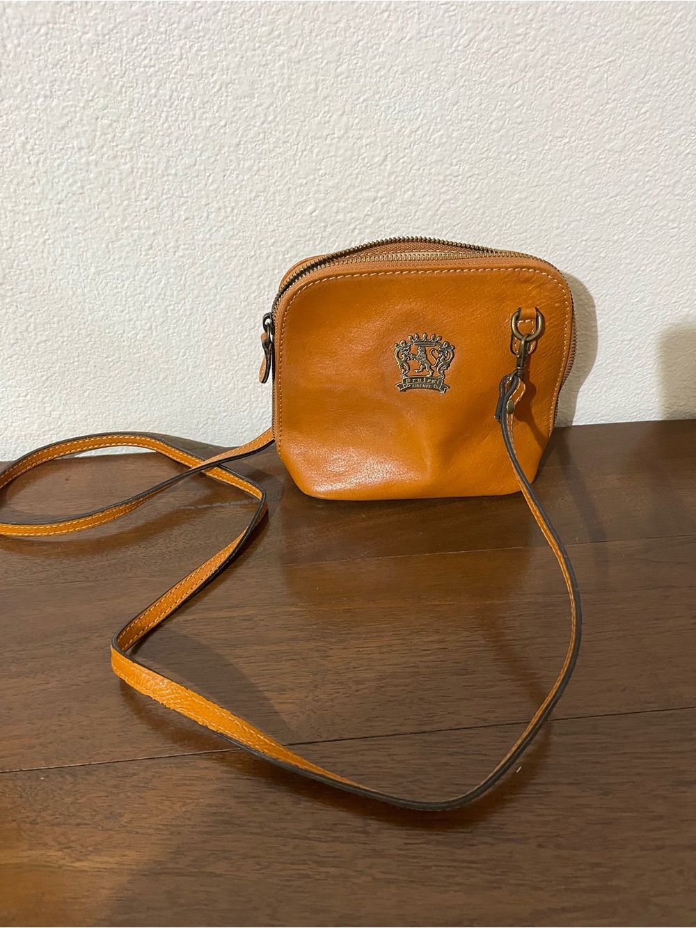 Caramel Leather Mini Crossbody made in Italy